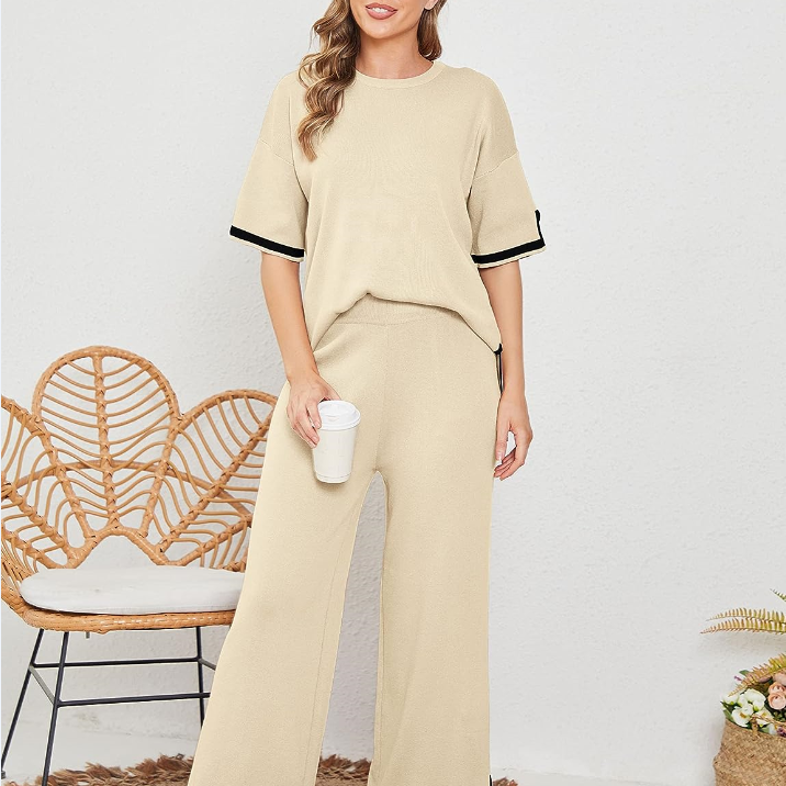 Taupe · HZ BD-11 — waffle knit lounge set