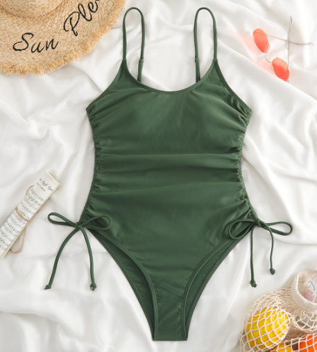 Mira · HZ SX-05 — halter lace-up monokini