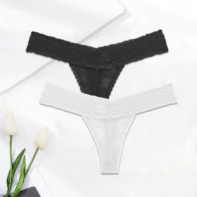 Noir · HZ IB-02 — Lace Thong