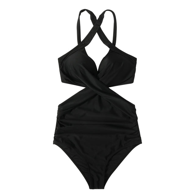 Talia · HZ SX-06 — halter cut-out monokini