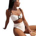 Riva · HZ SW-02 — Ribbed White Bandeau