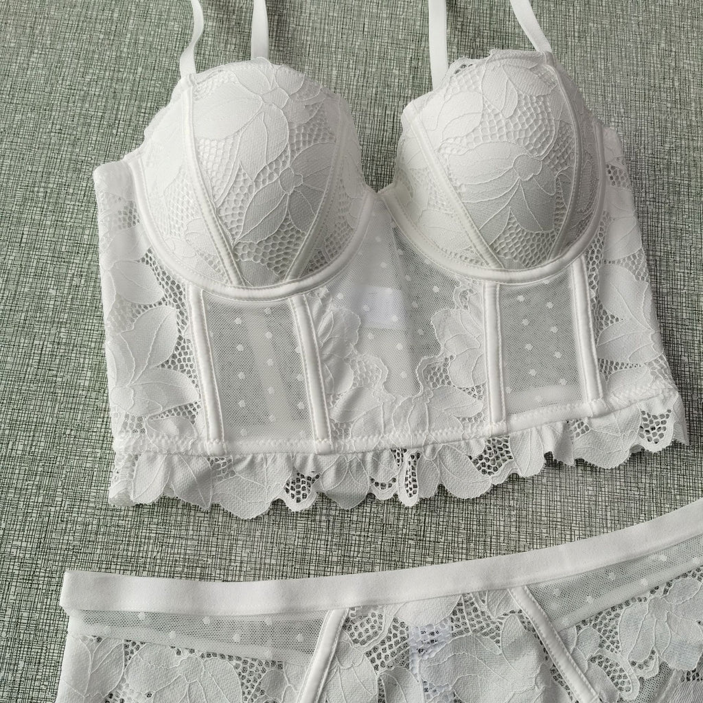 Rosée · HZ IN-340 — French lace half-cup set