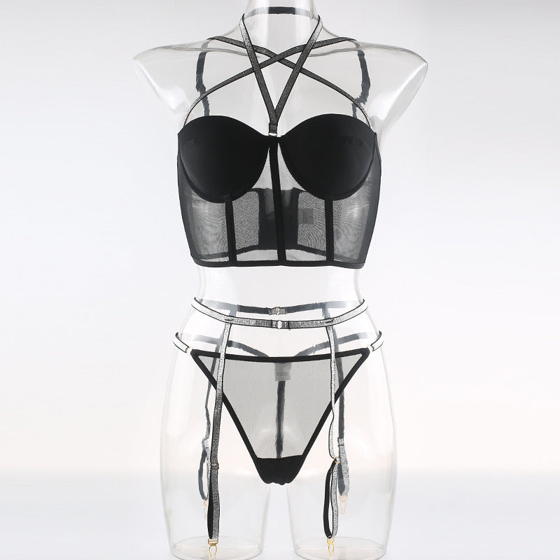 Vesper · HZ IN-36 — lace bralette & suspender set