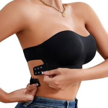 Ecru · HZ IX-12 — cross-back strapless bra