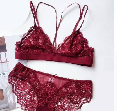 Satin · HZ IN-05 — French triangle lace set