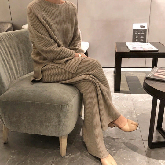 Galet · HZ BD-07 — knit sweater & wide-leg lounge set