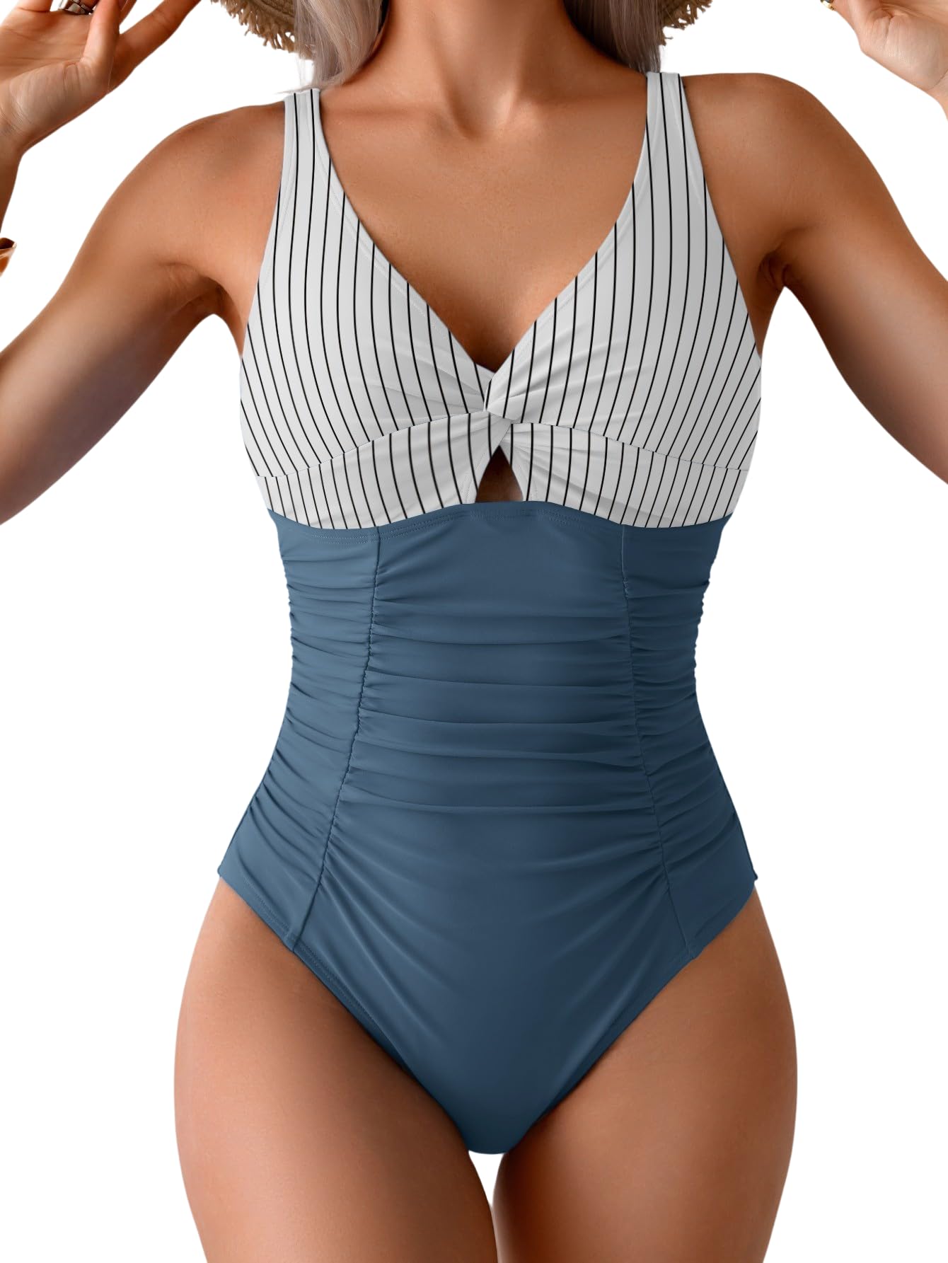 Ibiza · HZ SO-74 — ruched twist-front one-piece