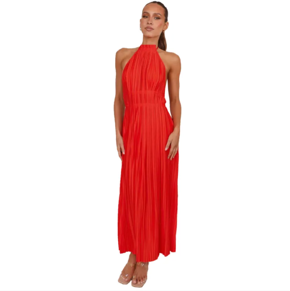 Dalmatia · HZ SD-08 — backless halter maxi