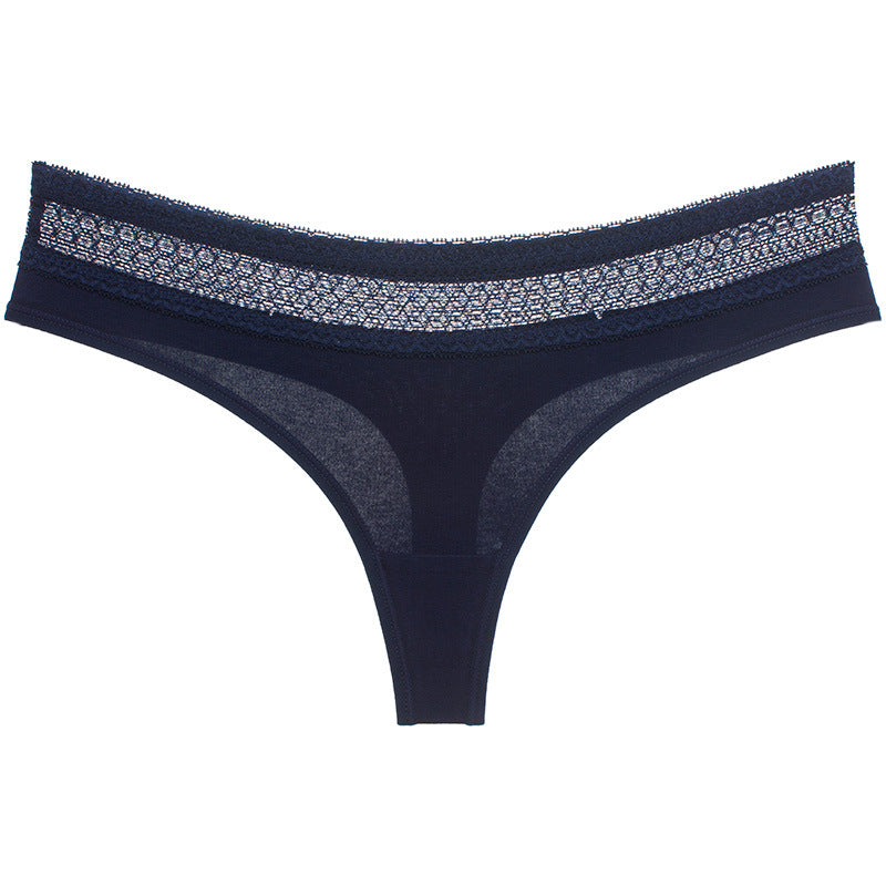 Belle · HZ IB-55 — cotton lace-trim low-rise brief