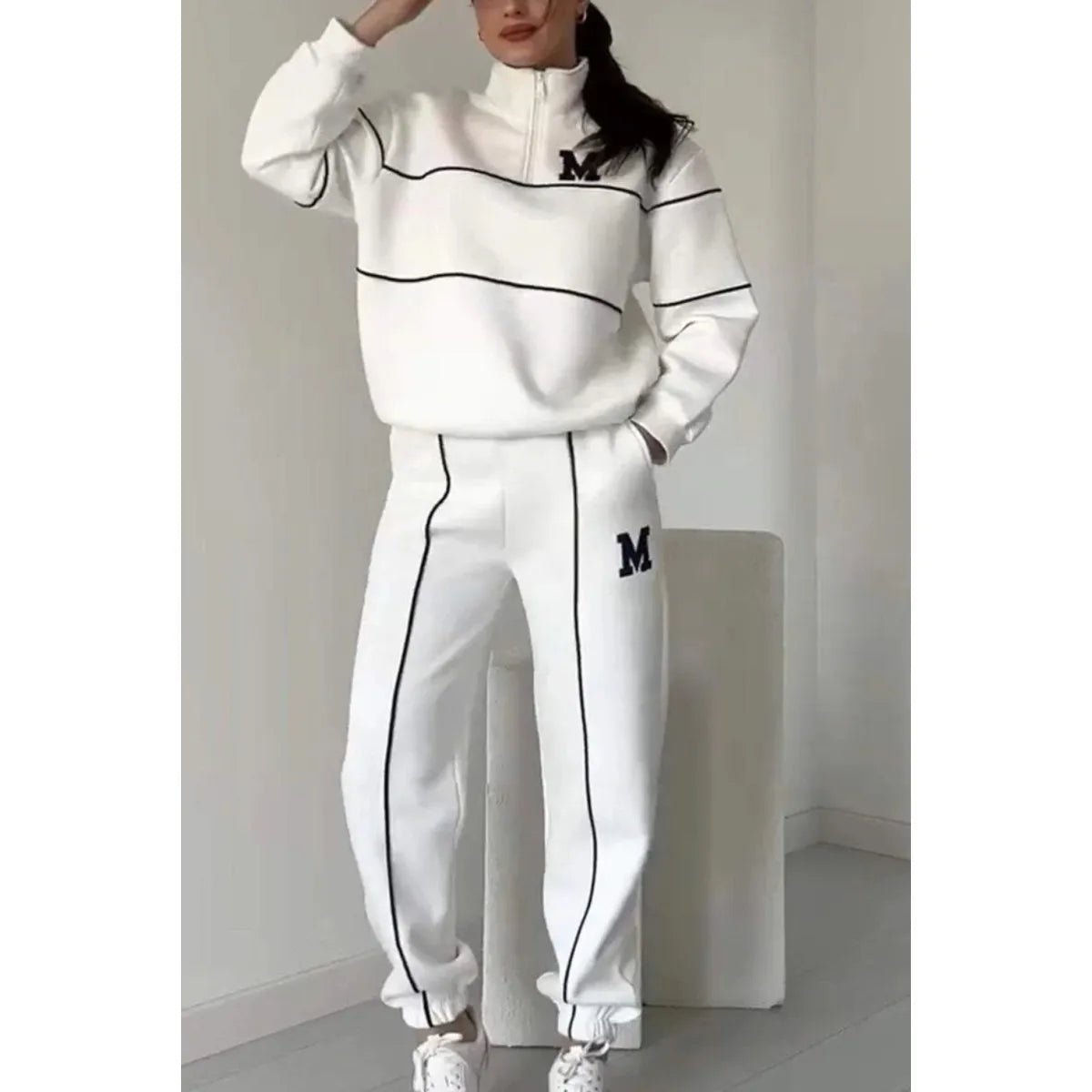 Perle · HZ BD-25 — knit pullover & wide-leg lounge set