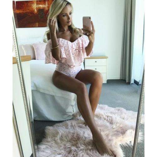 Fleur · HZ IN-40 — off-shoulder lace bodysuit