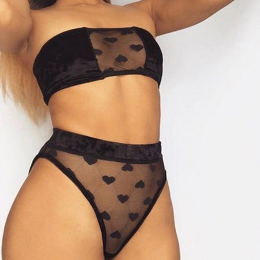 Ivoire · HZ IB-33 — Sheer Lace Bustier Set