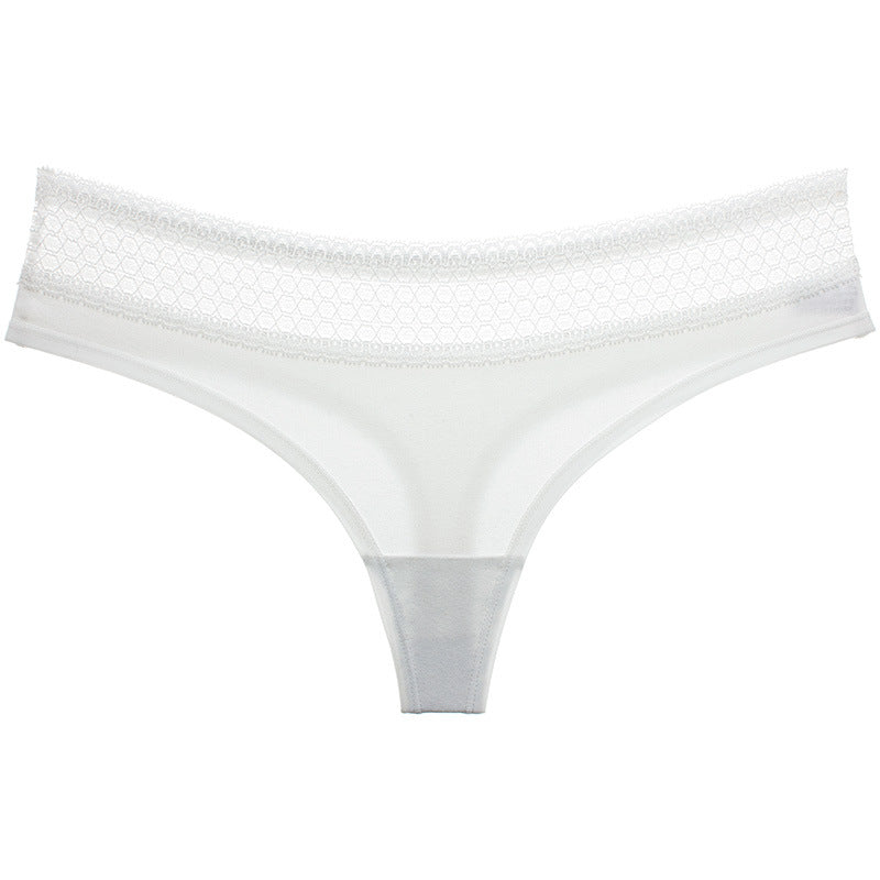 Belle · HZ IB-55 — cotton lace-trim low-rise brief