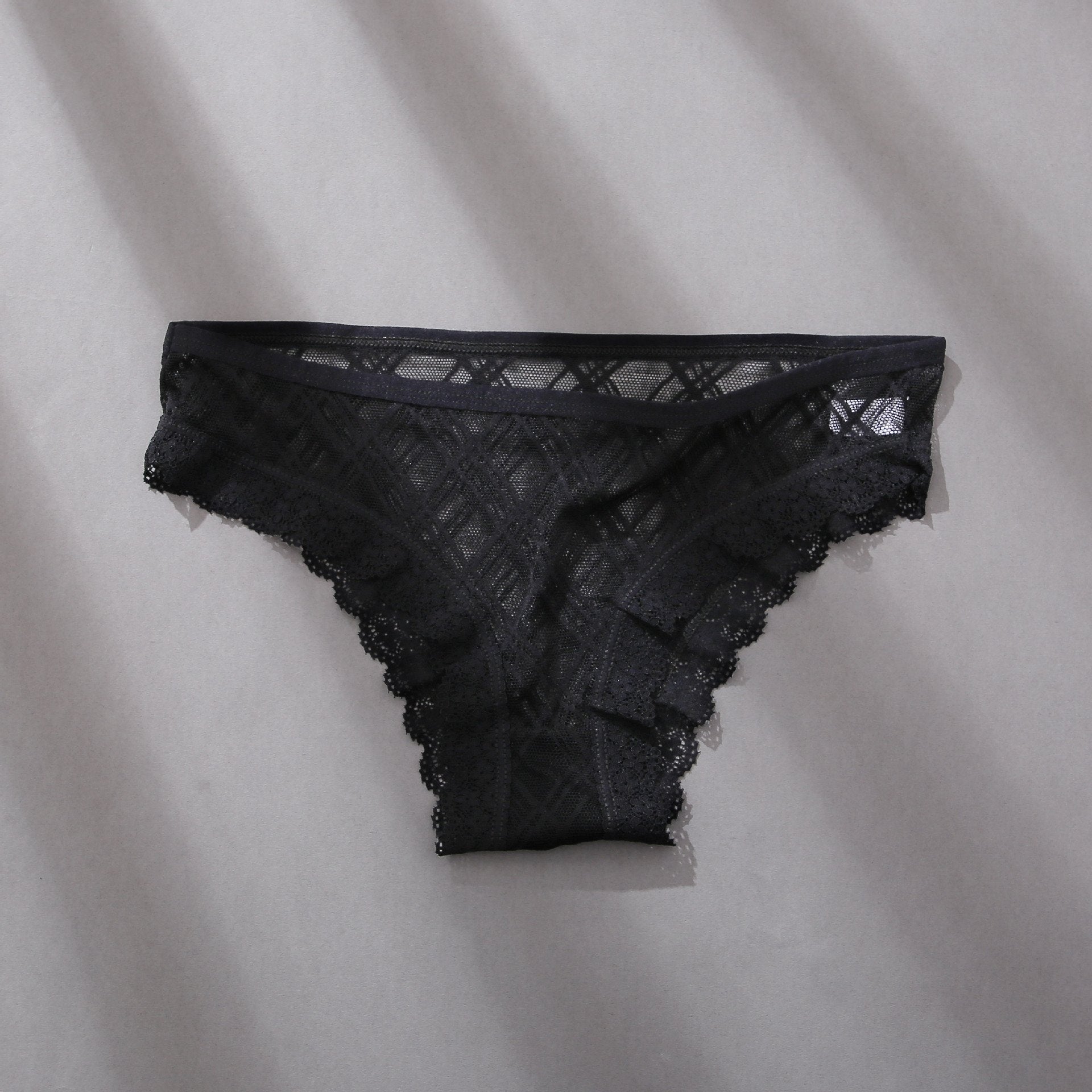 Ivoire · HZ IB-46 — Mesh Lace-Trim Brief