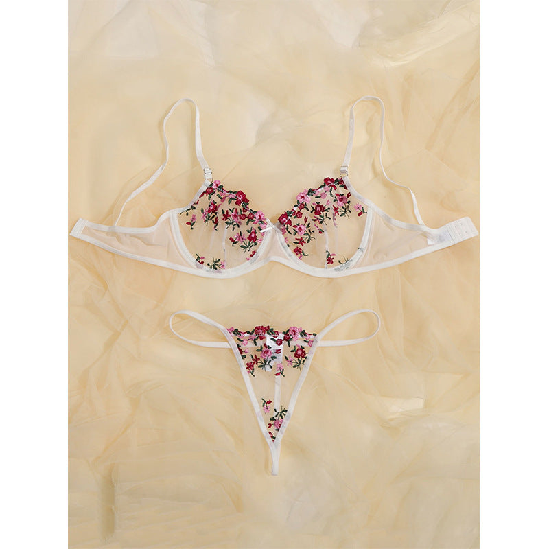 Violette · HZ IN-346 — sheer three-piece set