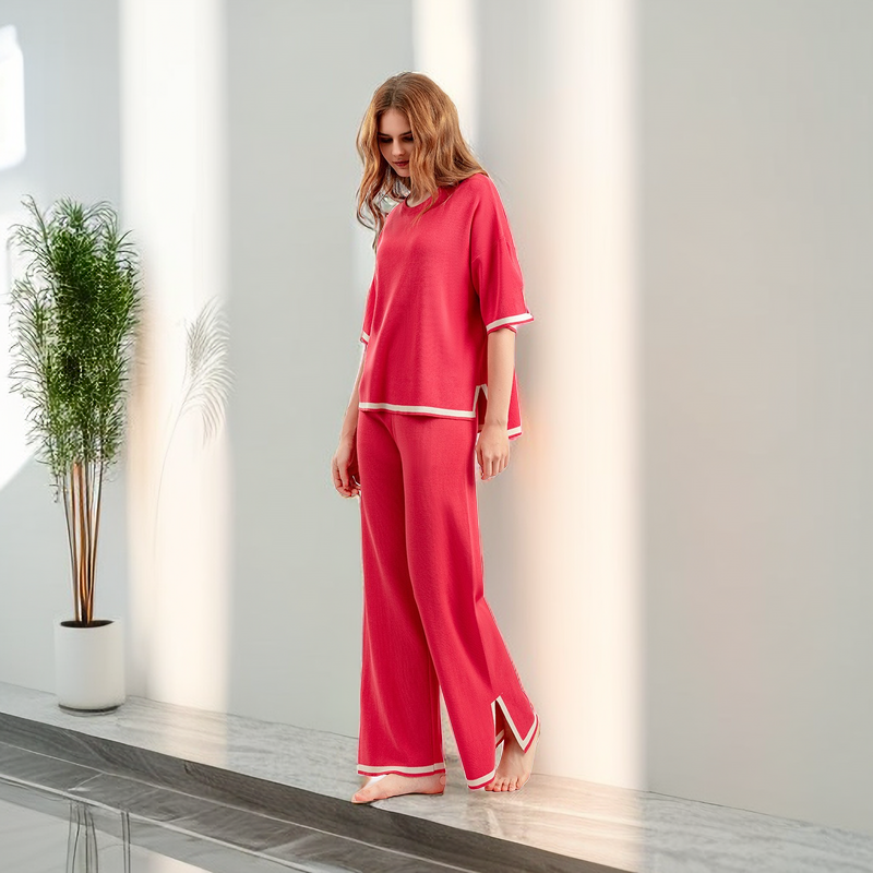 Écru · HZ BD-10 — cable-knit lounge set