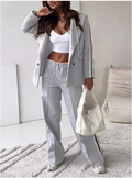 Brouillard · HZ BD-26 — hooded knit sweater & wide-leg lounge set