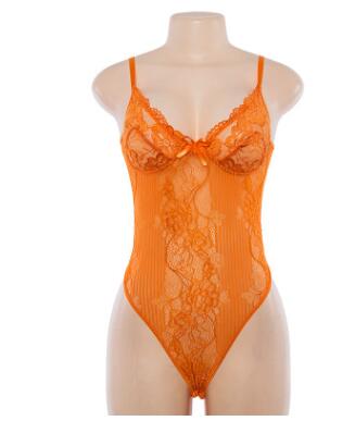 Coco · HZ IN-39 — bow-detail lace bodysuit