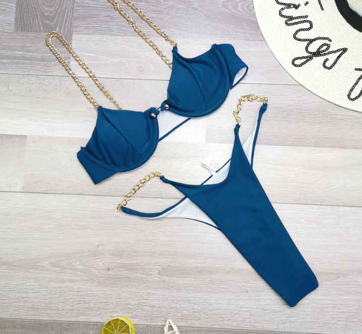 Reva · HZ SX-12 — chain-strap bikini