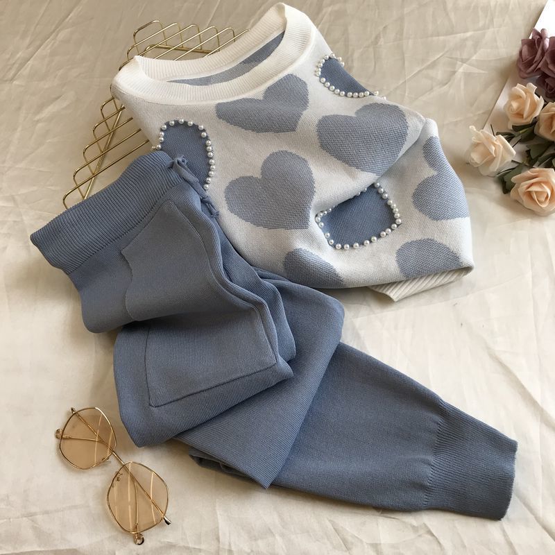 Mousse · HZ BD-23 — fine-knit sweater & wide-leg lounge set