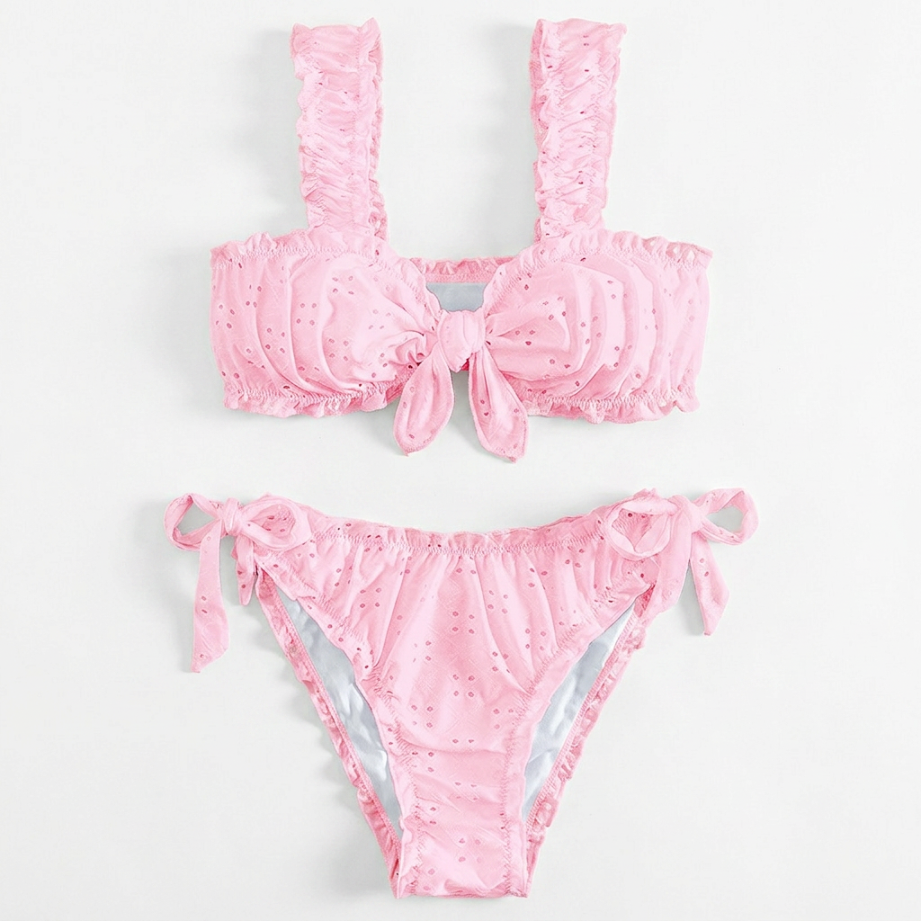 Ischia HZ SW-103 Bow Tie Set, pink, on white
