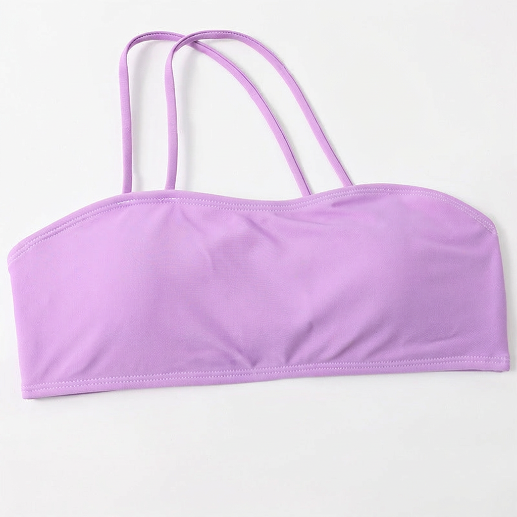 Capri HZ SW-18 refined triangle bikini set, lilac, white studio background