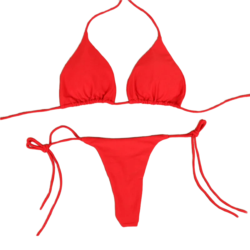 Sirena HZ SW-43 red halter tie set, white background