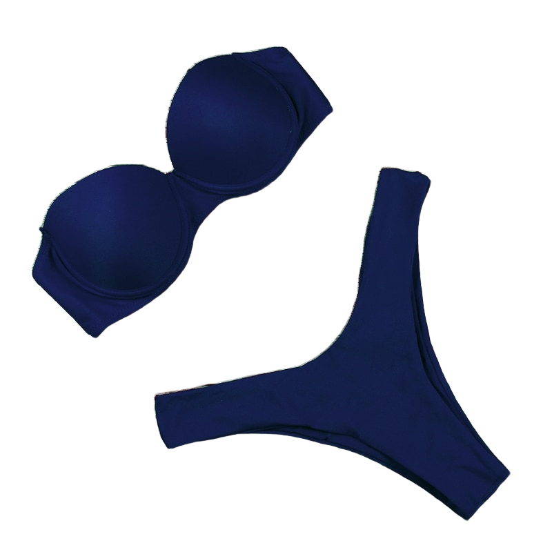 Faro HZ SX-09 - Navy blue bandeau bikini on white