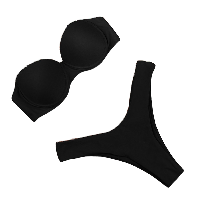 Faro HZ SX-09 - Black bandeau bikini on white
